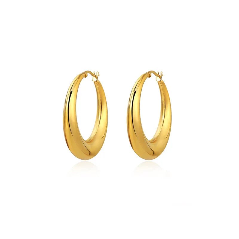Aretes Goya - Argollas Doradas Acero Titanio