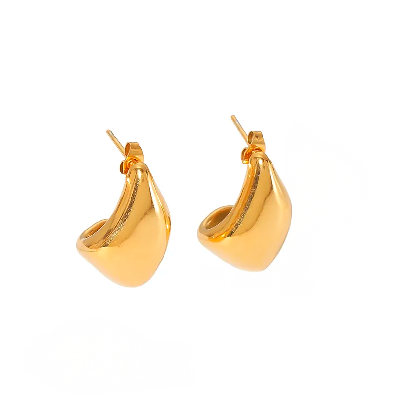 Aretes Anastasia Dorados – Diseño Orgánico en Acero de Titanio