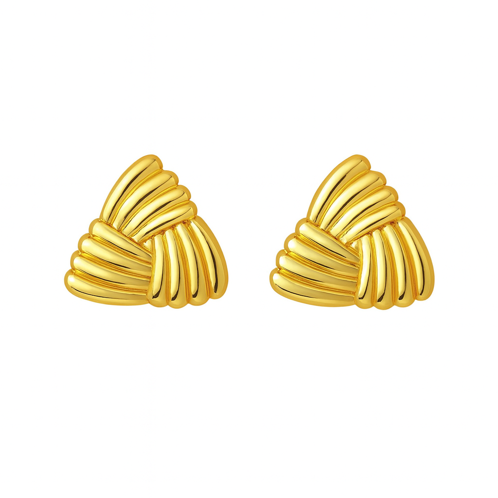 Aretes Milena Dorados – Diseño Geométrico Elegante y Sofisticado