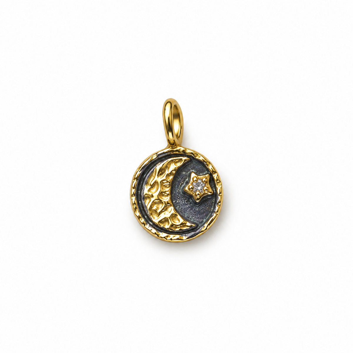Charm Luna azul de Acero Inoxidable 316L