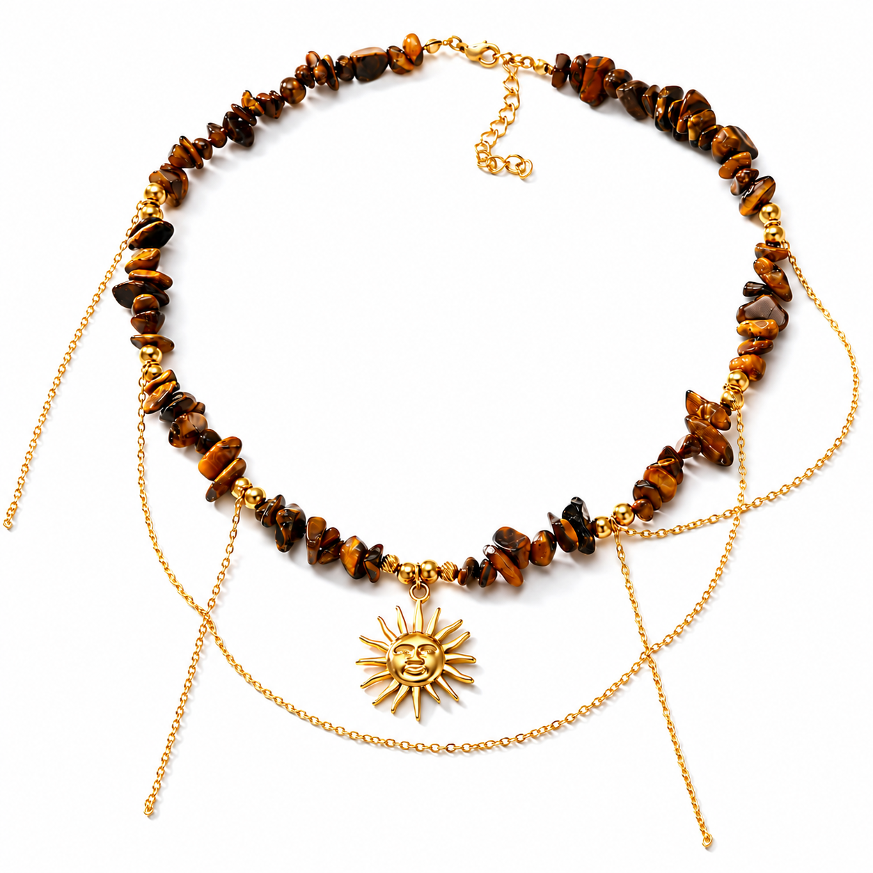 Collar Martina con Piedras Naturales y Detalles en Acero Inoxidable 316L