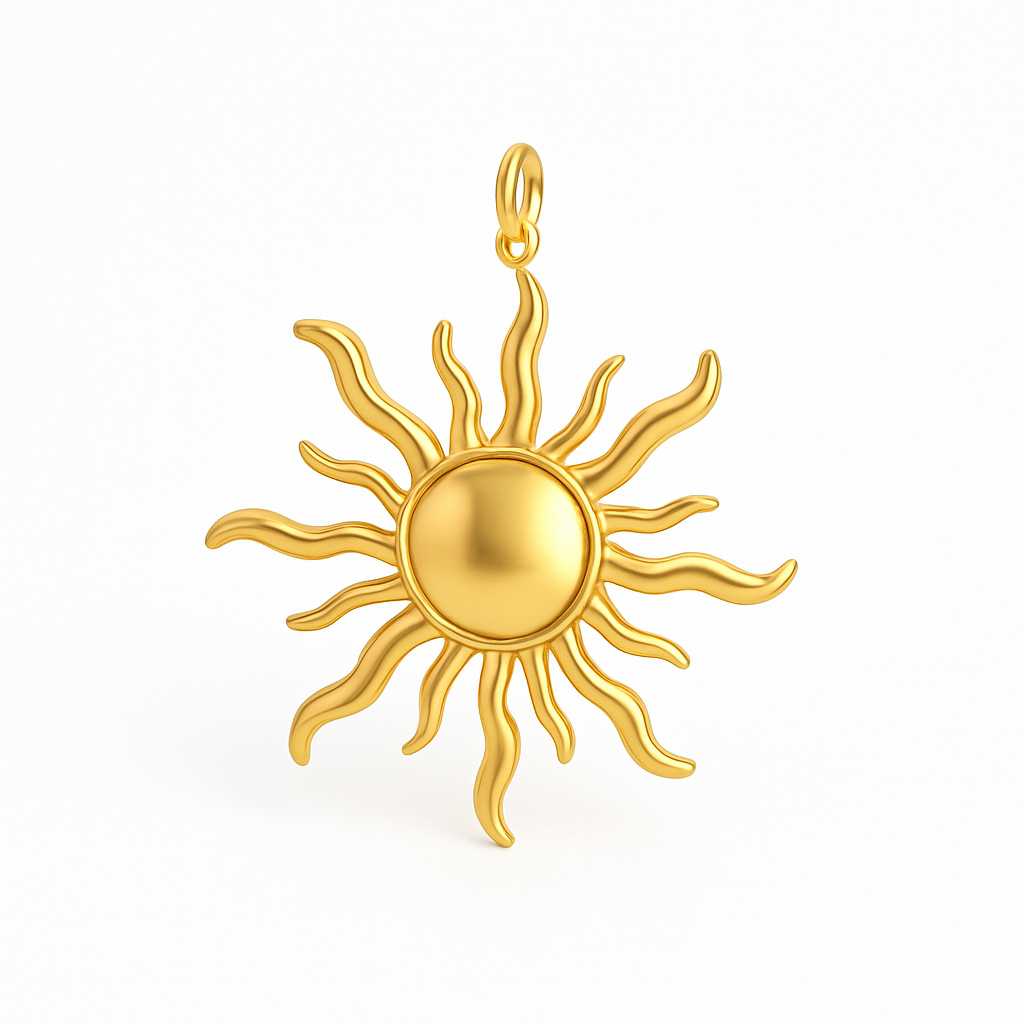Charm Sol de Verano Dorado – Acero de Titanio Hipoalergénico