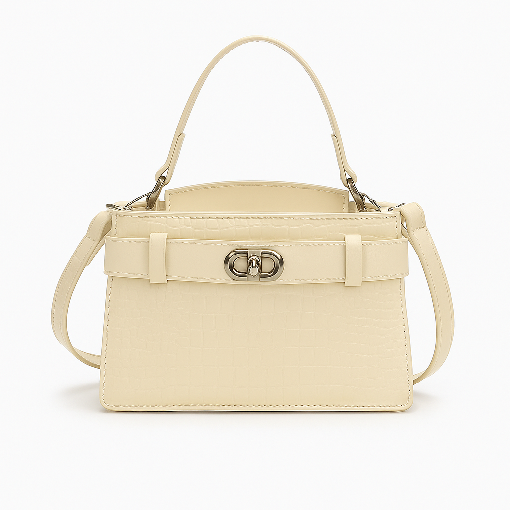 Bolso Coco Estructurado Efecto Piel Croco – Asa Superior y Correa Ajustable