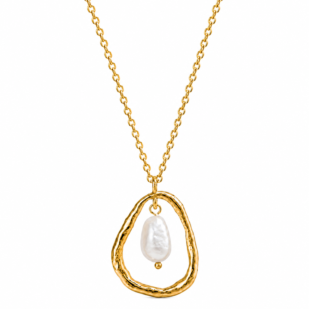 Collar Romance con Perla Blanca | Acero 316L Dorado