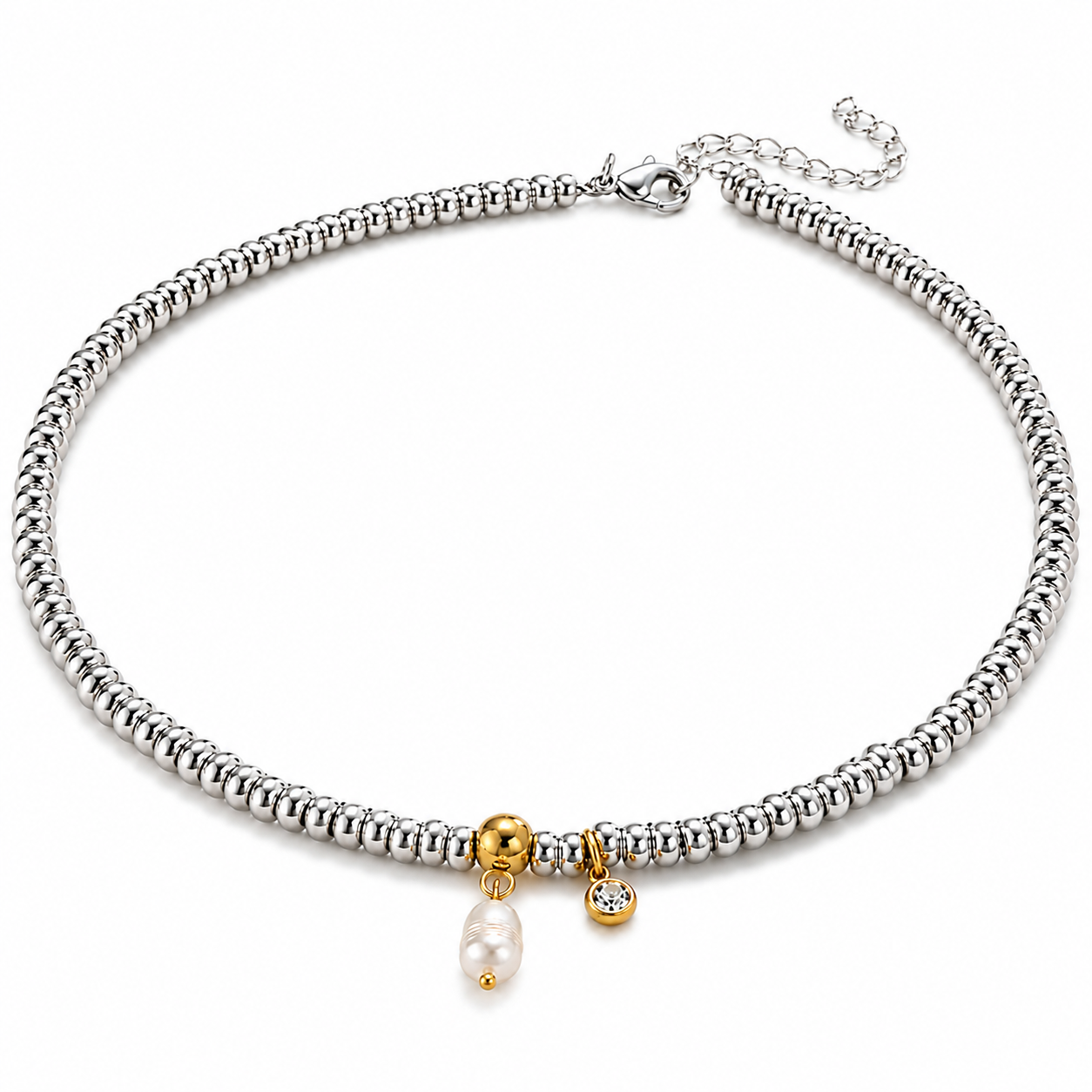 Collar Renacimiento Bicolor con Perla | Acero 316L