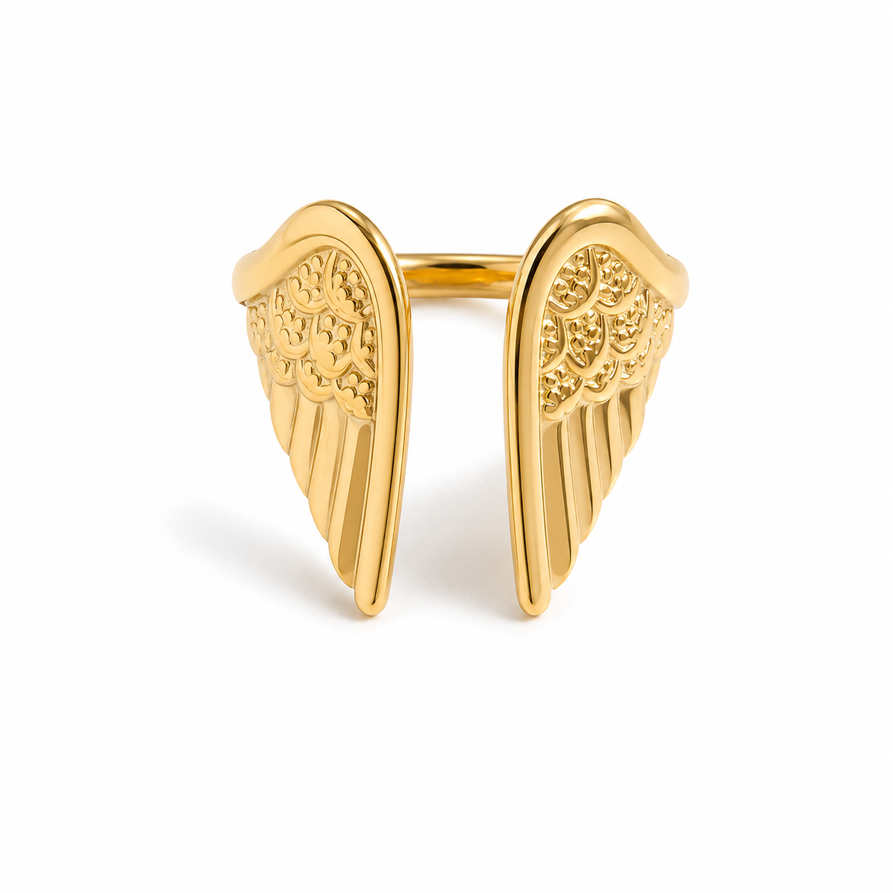 Anillo Alas en Acero Inoxidable 316L Dorado Unitalla