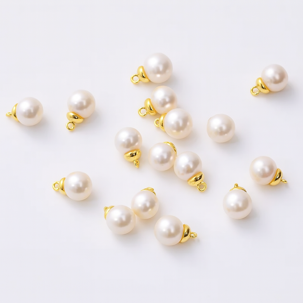 Charm Perla Blanca Ovalada