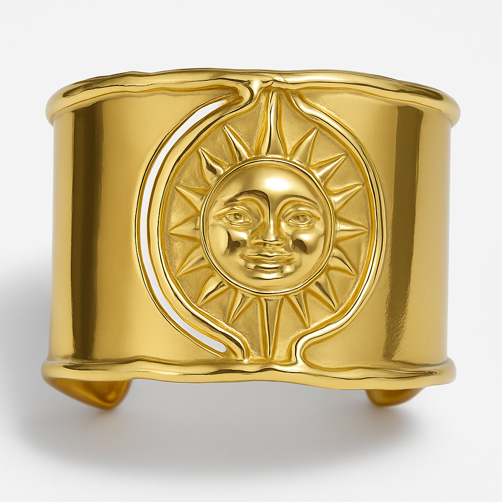 Brazalete Babilonia Dorado – Ancho, Ajustable, Estilo Clásico
