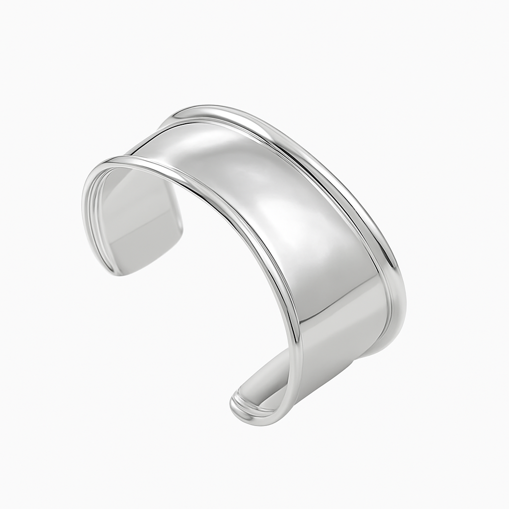 Brazalete Constantina Plateado – Diseño Mediterráneo