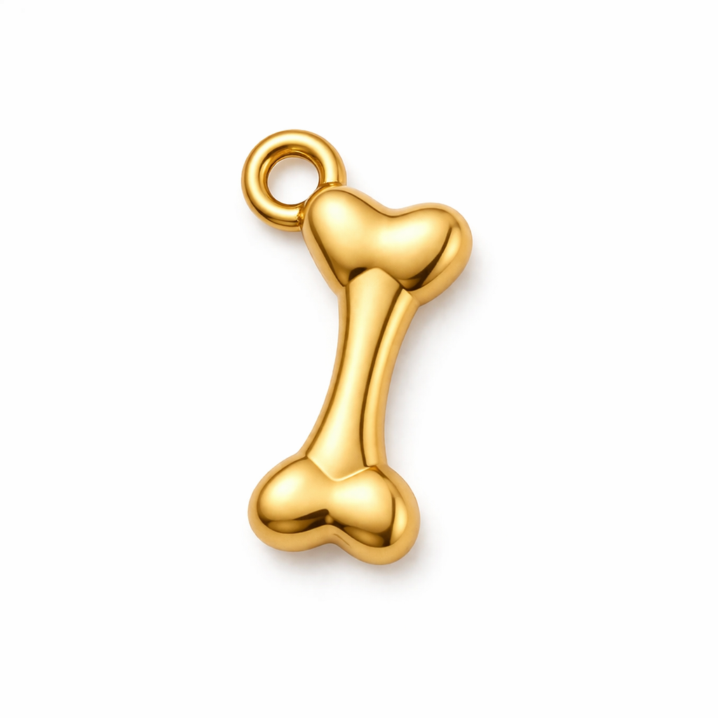Charm Huesito Dorado Acero 316L