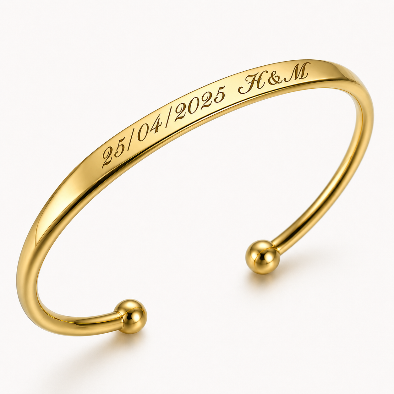 Pulsera Anastasia Dorada Personalizable con Grabado Laser en Acero Inoxidable 316L