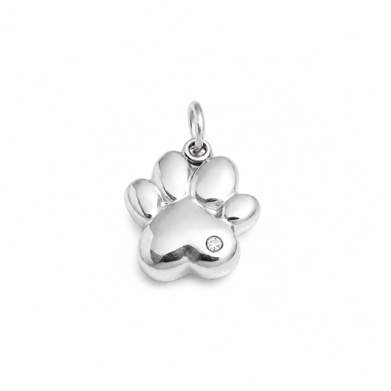 Charm Huella Plateada Acero Inoxidable 316L