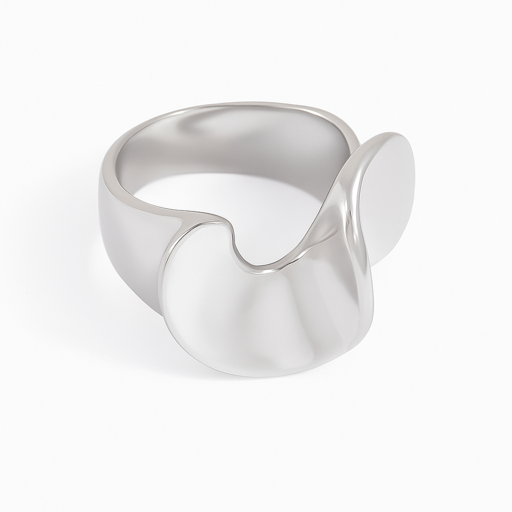 Anillo Clara Ring Crossover Ajustable de Acero de Titanio con Diseño Escultural