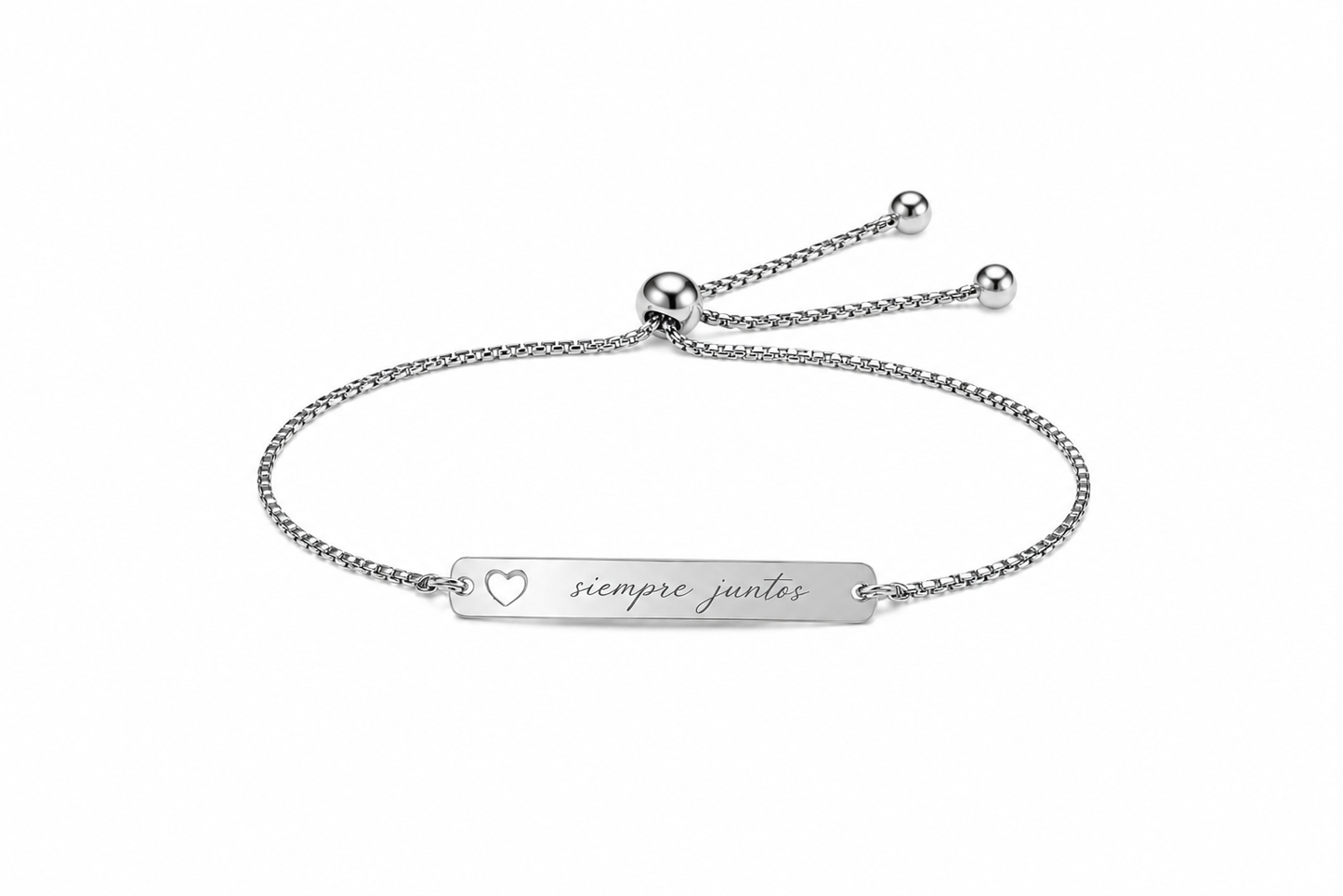 Brazalete Isabella Plateado en Acero 316L | Grabado Láser