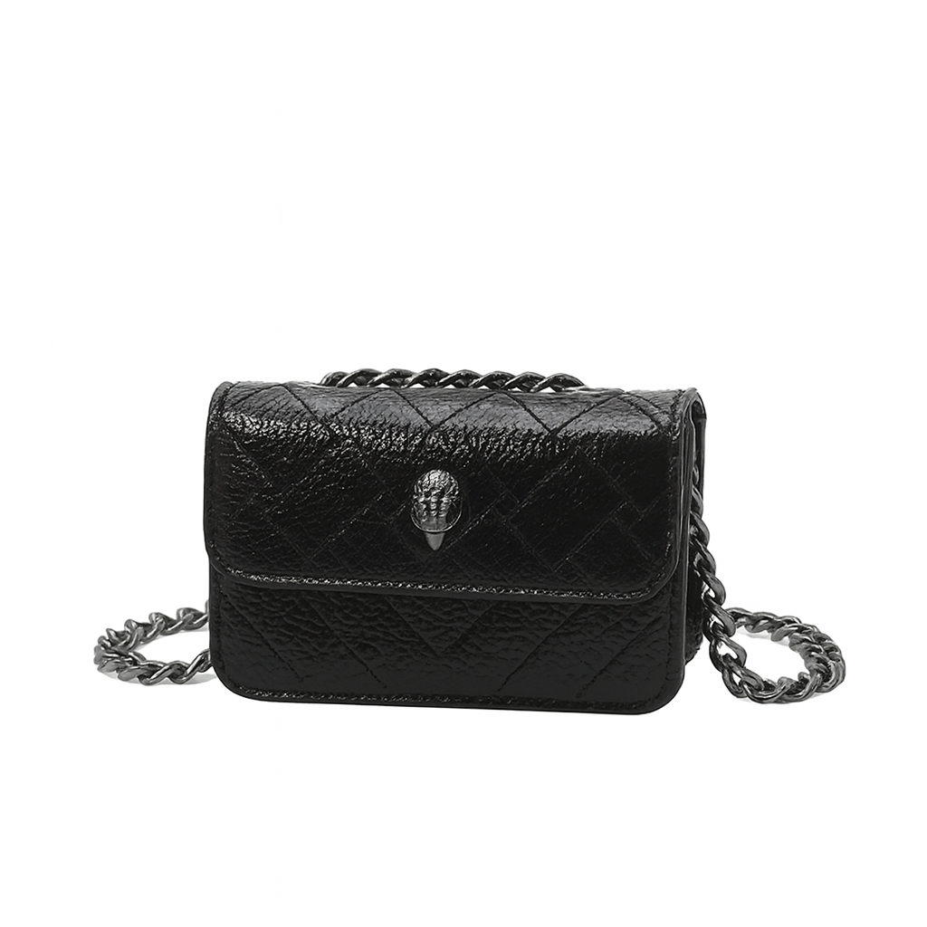 Mini Bolso Indigo Metálico – Con Cadena y Broche Decorativo