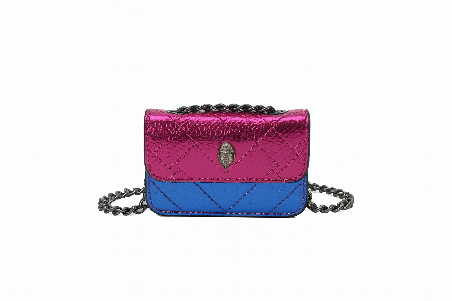 Mini Bolso Indigo Metálico – Con Cadena y Broche Decorativo