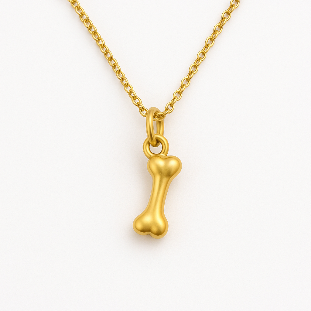 Charm Huesito de Perro Pequeño Dorado