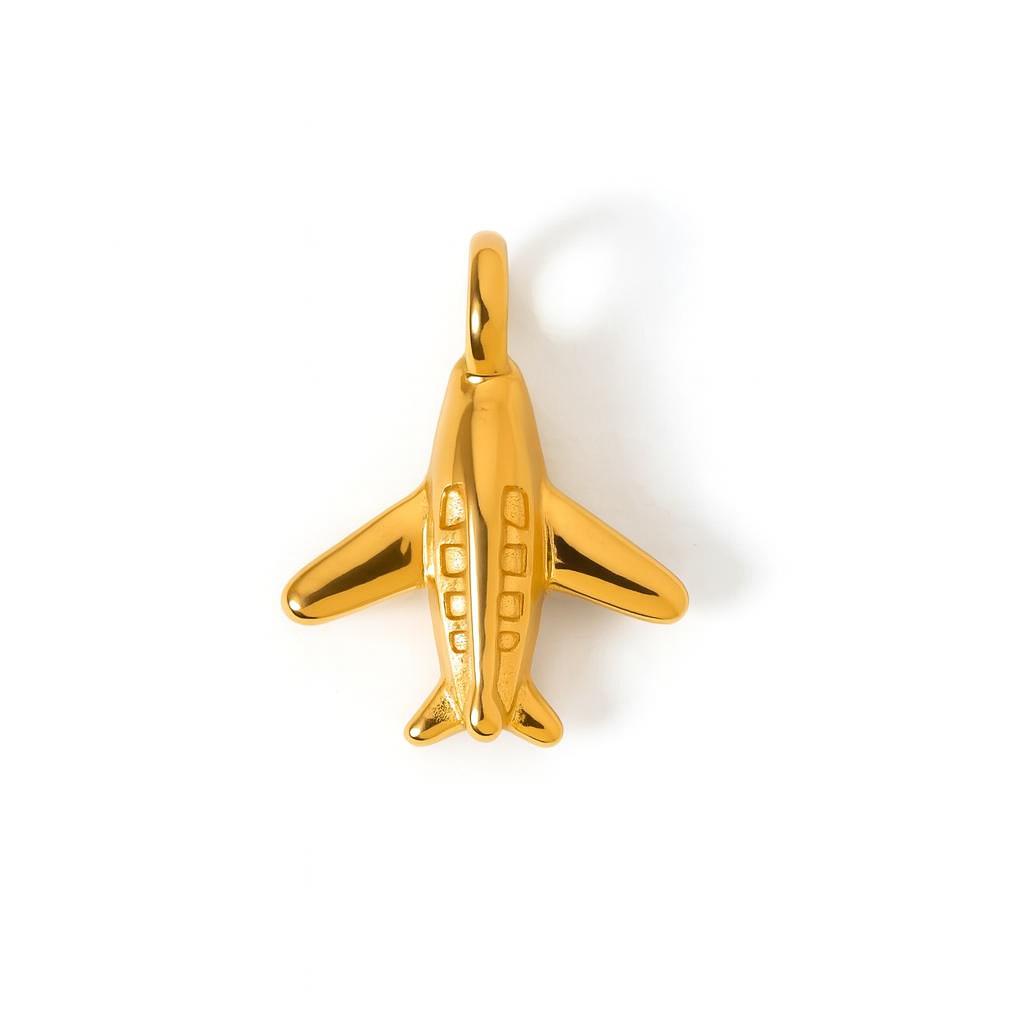 Charm Avión – Diseño Tridimensional en Titanio con Acabado Brillante