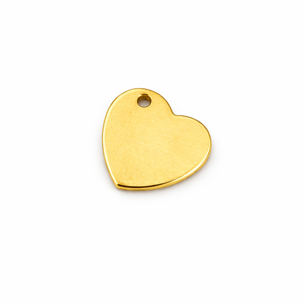 Placa corazón personalizada dorada