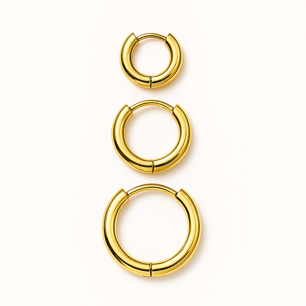 Aretes Set Valencia 3 Tallas para Piercing (6mm, 8mm y 10mm)