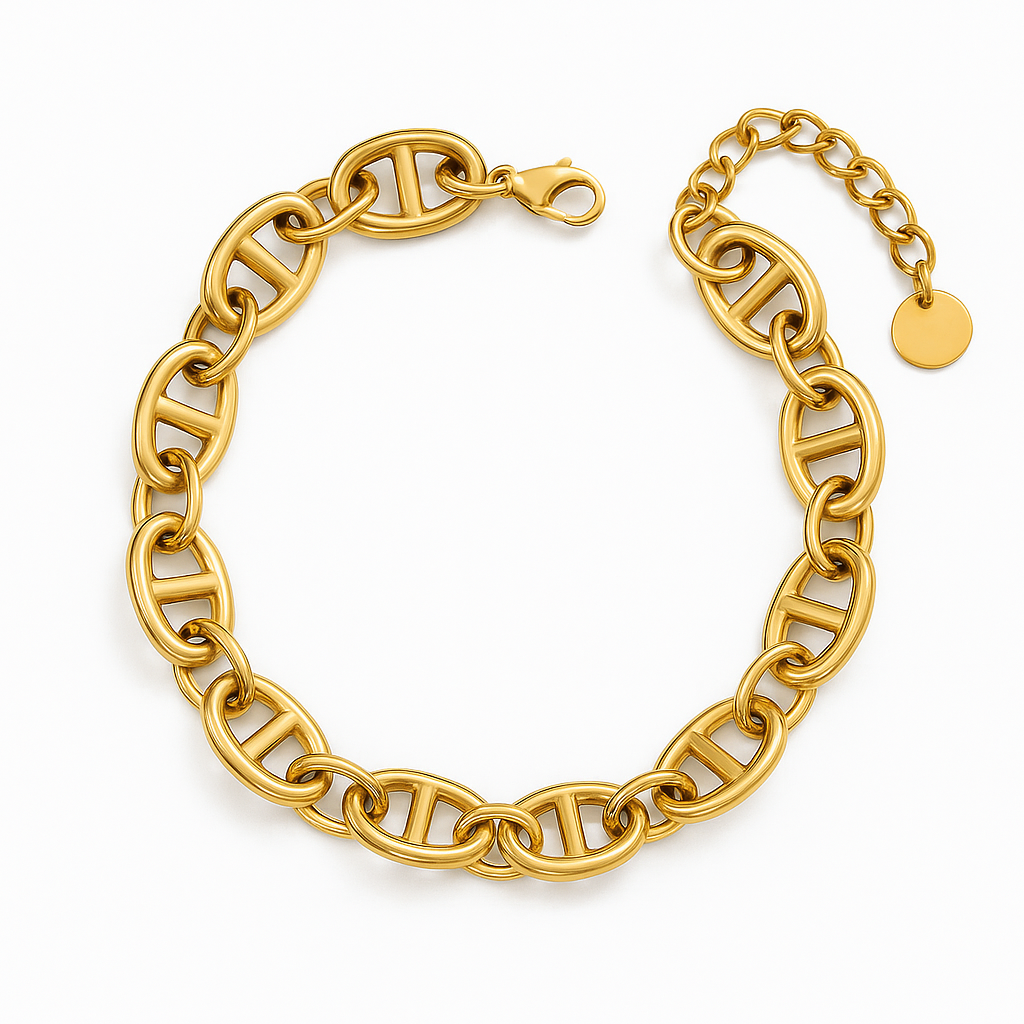 Brazalete Ámbar de Acero de Titanio – Hipoalergénico, Resistente y Elegante