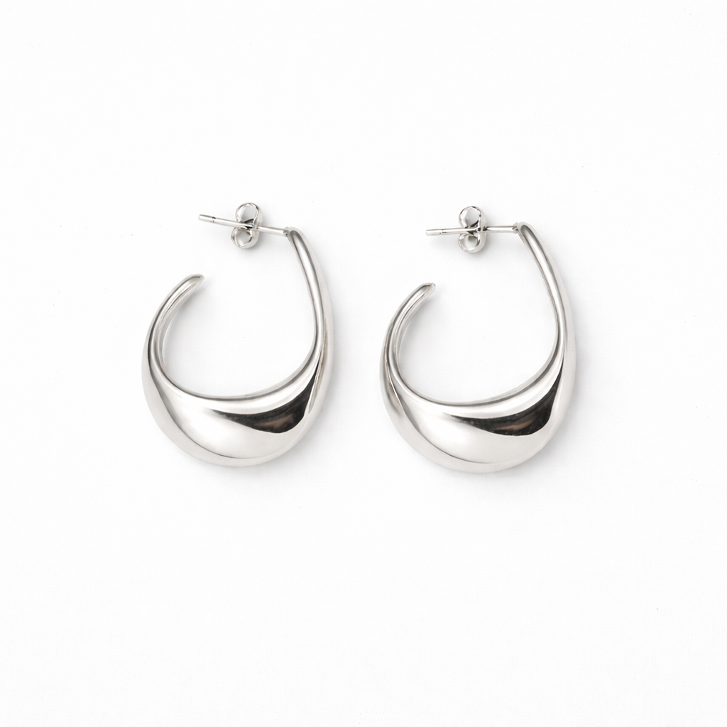 Argollas Martina Grandes Plateadas y Doradas de Diseño Orgánico