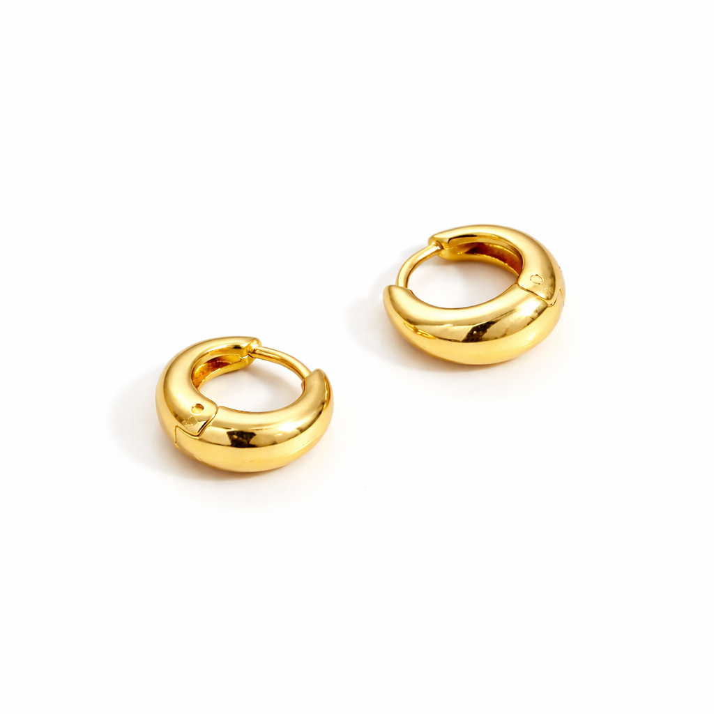 Argollas Básicas Jess Doradas Tipo Huggie (8mm, 10mm y 12mm)