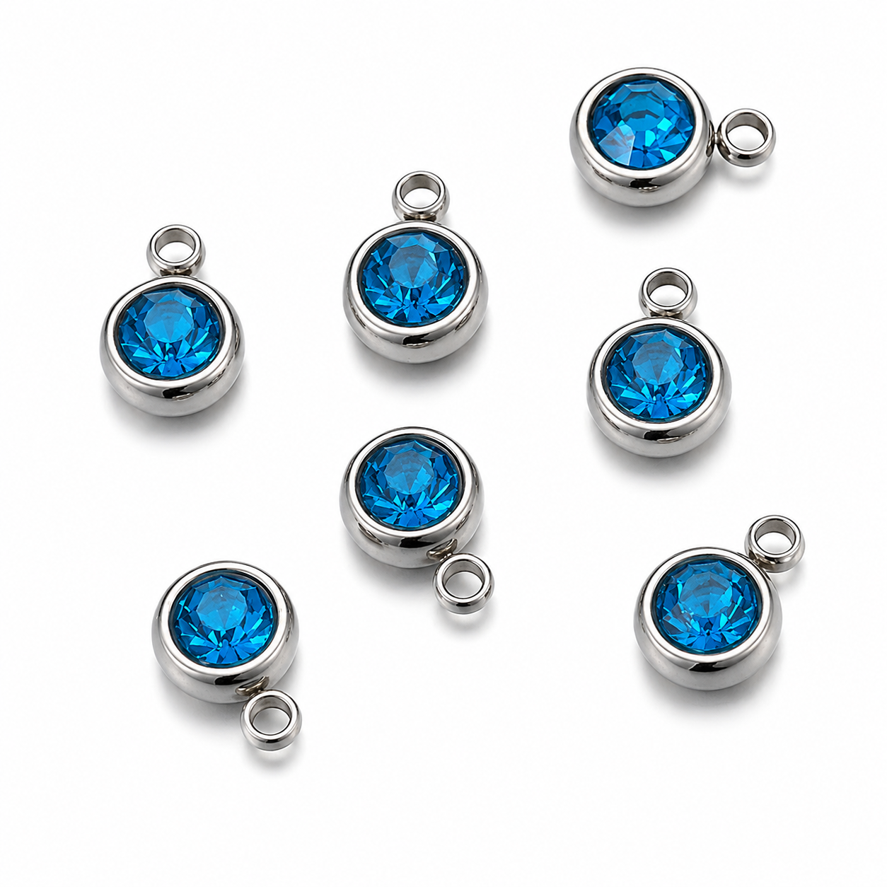 Charm Perla Rosa, Campagne, Mar Azul y Blanco Reluciente – Elegancia Delicada en Plateado