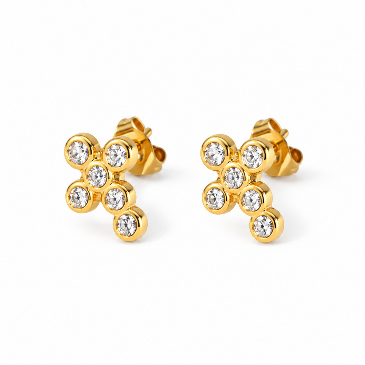 Aretes Cruz de Acero Inoxidable 316L