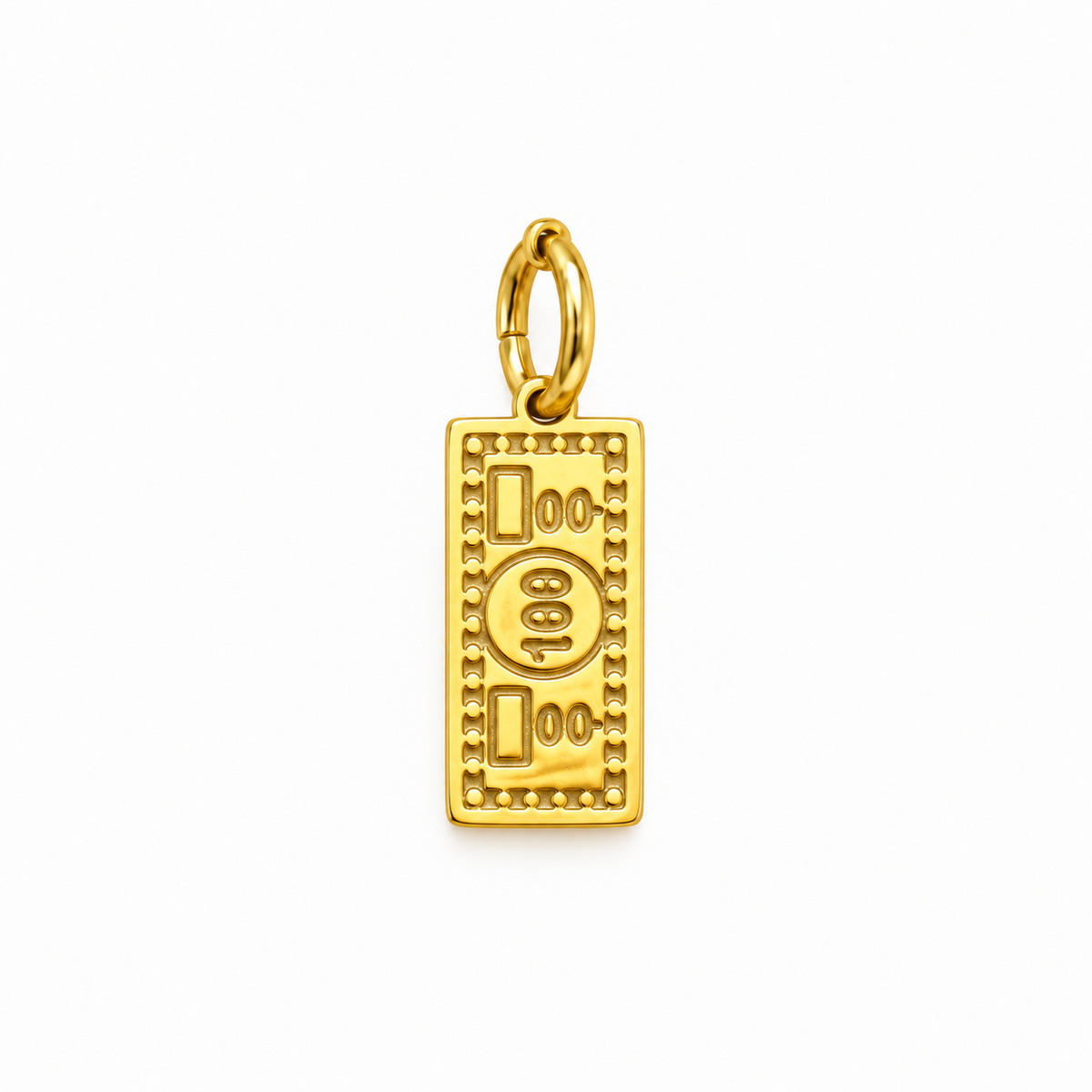 Charm Dólar de Acero Inoxidable 316L
