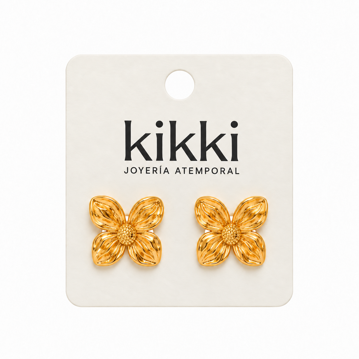 Aretes Flor de Acero Inoxidable 316L