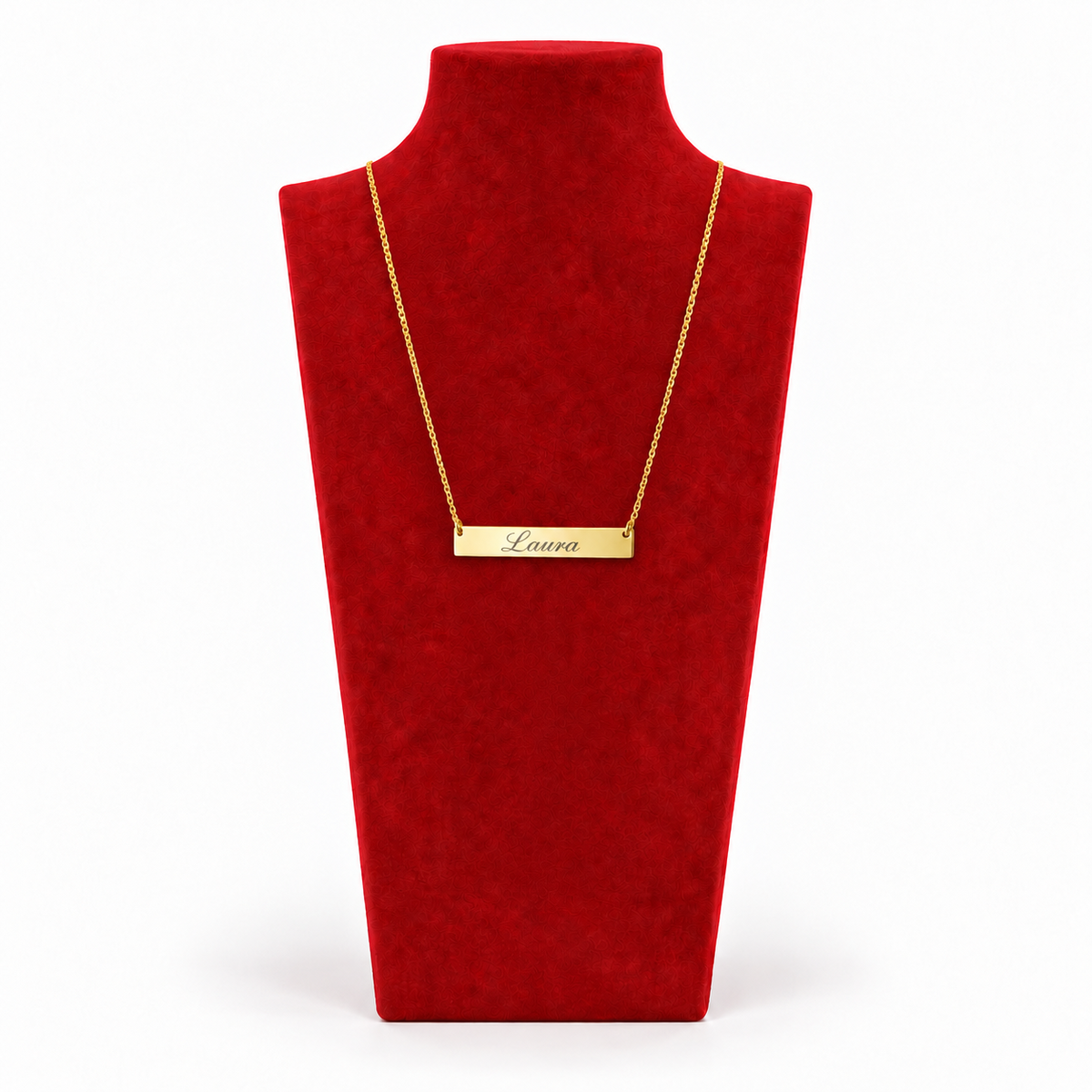Collar Carlota Dorado con Dije rectangular Personalizable