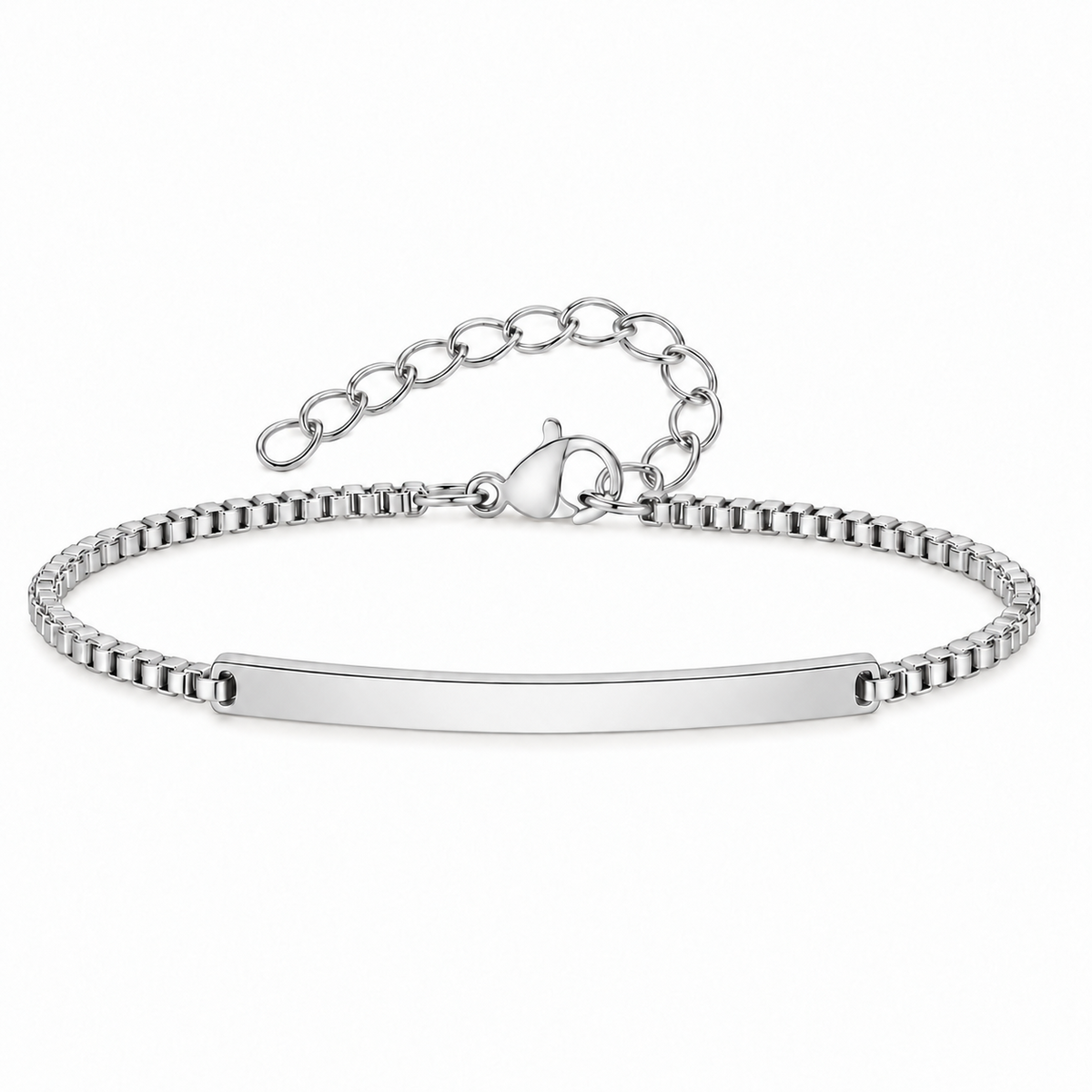 Brazalete Recto personalizado largo de Acero Inoxidable 316L