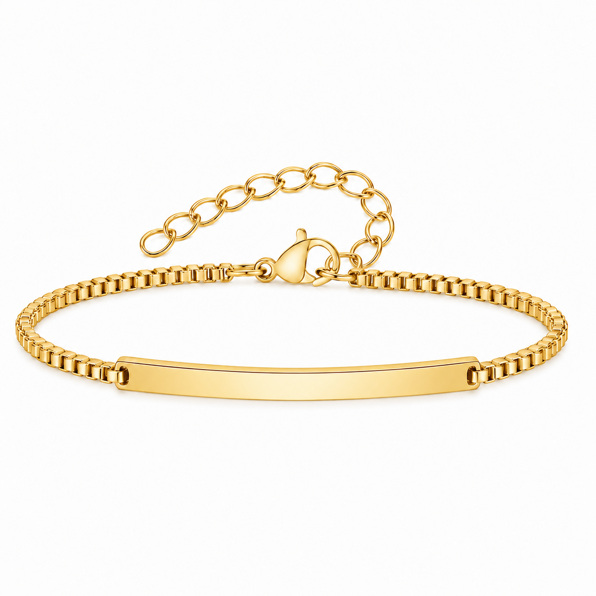 Brazalete Recto personalizado dorado grande de Acero Inoxidable 316L