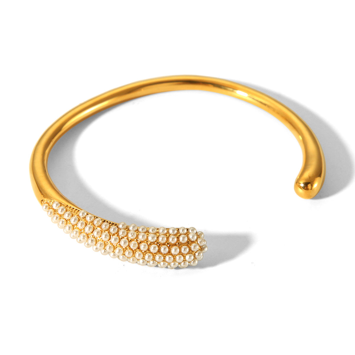 Brazalete Amaranto Dorado de Acero de Titanio – Fino, Hipoalergénico y Resistente al Agua