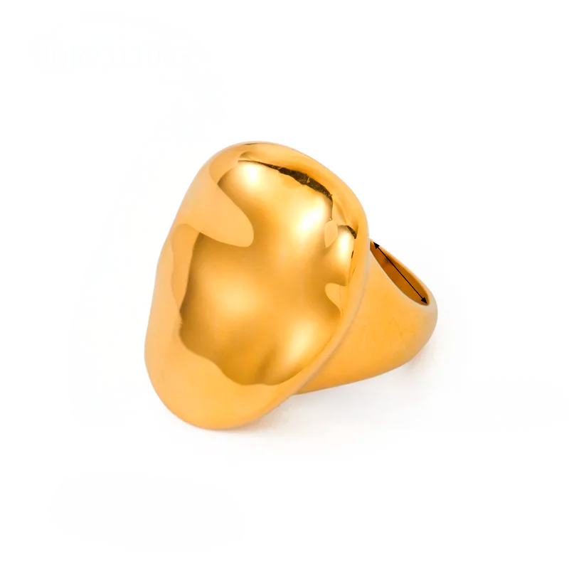 Anillo Anto Dorado Minimalista de Acero de Titanio | Talla 7