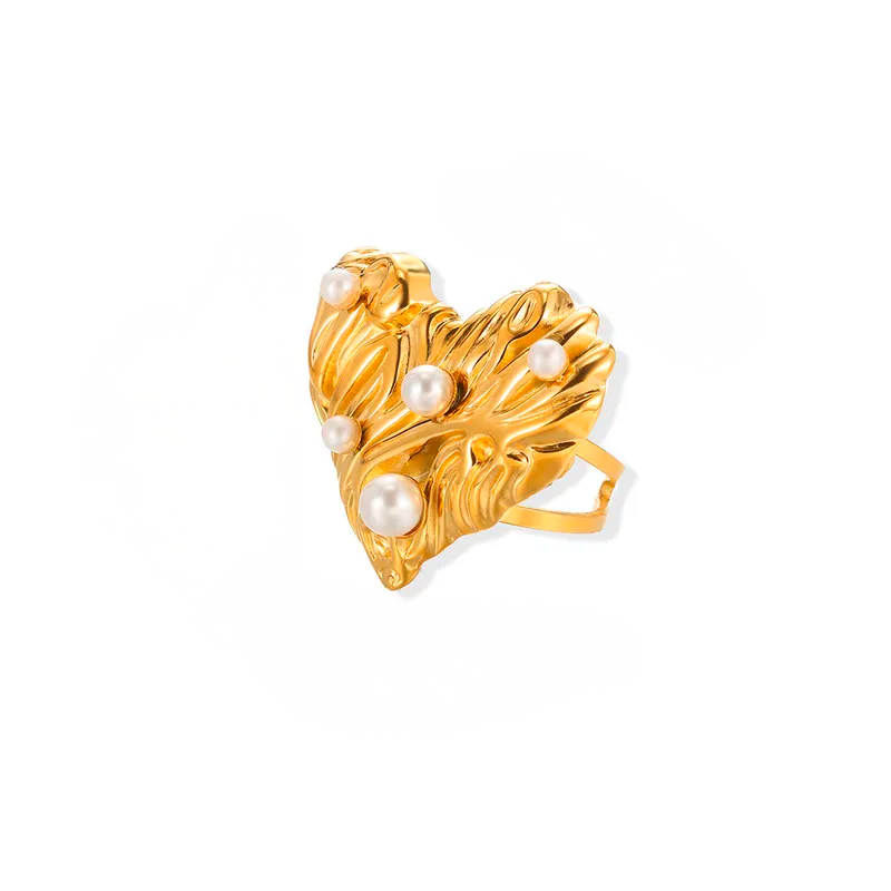 Anillo de Perlas Ajustable – Pearls Ring en Acero de Titanio Hipoalergénico