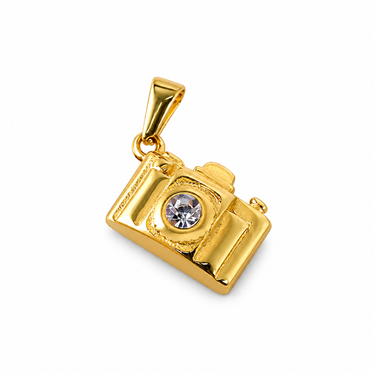 Charm de camara grande dorada de Acero 316L