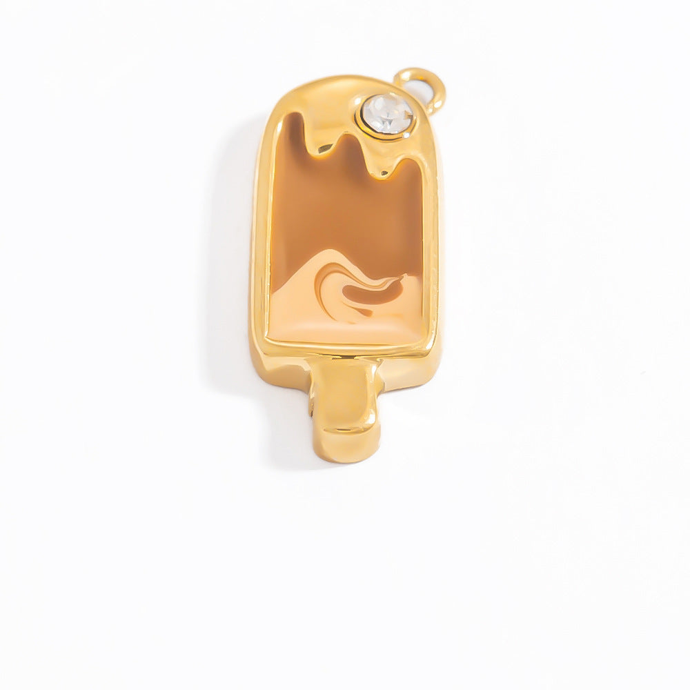 Charm Paleta de Helado – Dulzura en Acero de Titanio Dorado