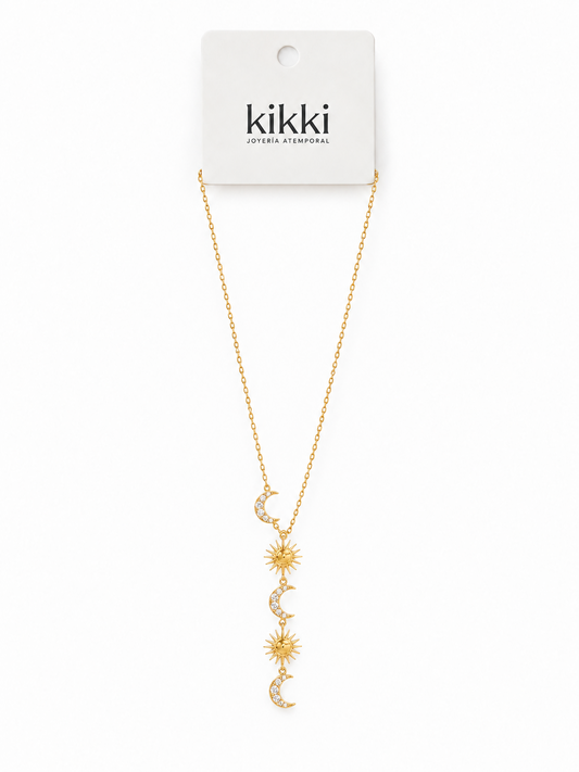 Collar Sol Luna de Acero Inoxidable 316L