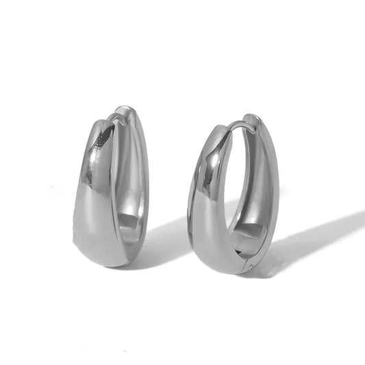 Aretes Gaia Plateado Acero Titanio