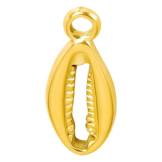 Charm Concha de Mar Dorada –  en Acero de Titanio Hipoalergénico