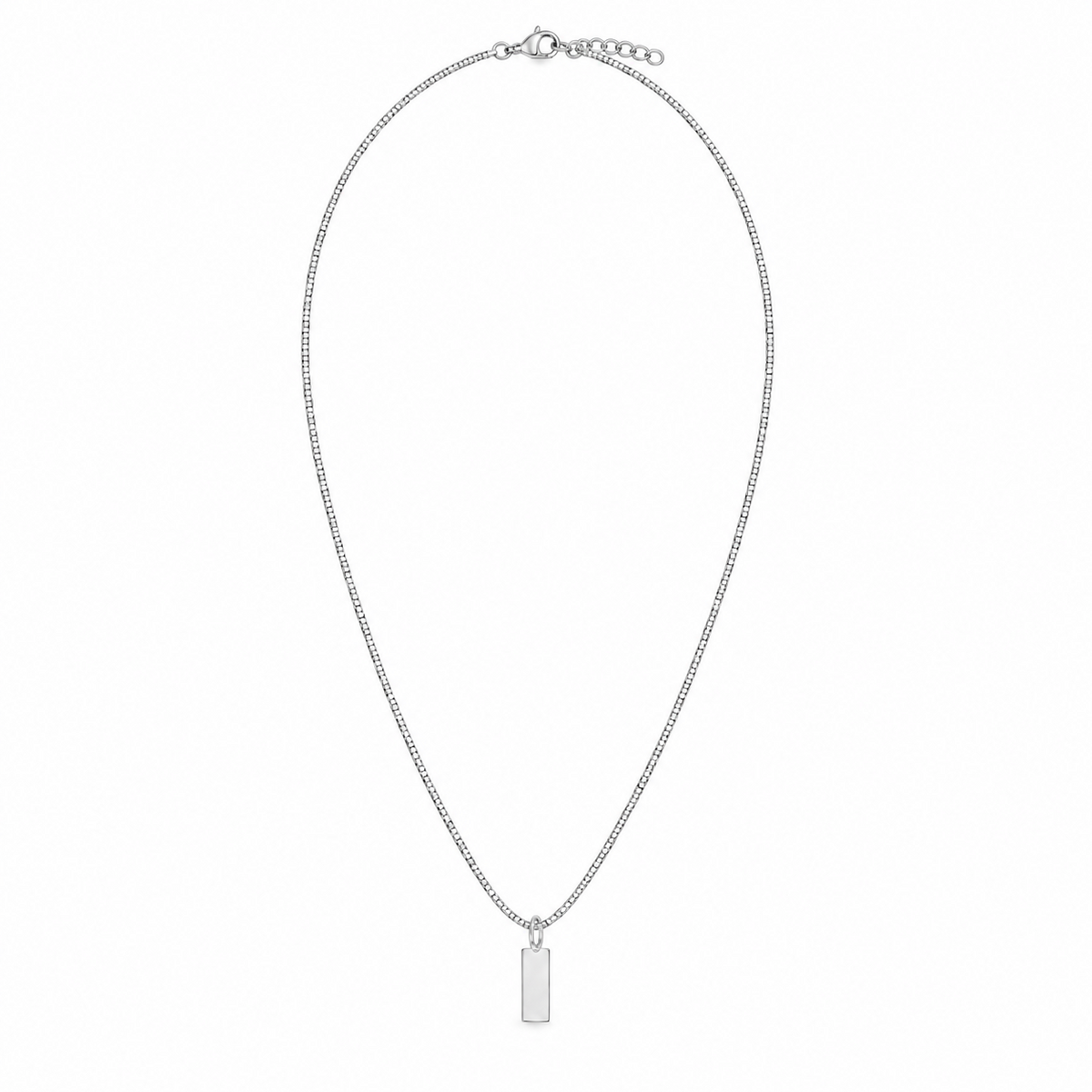 Collar Darío plateada de Acero Inoxidable 316L
