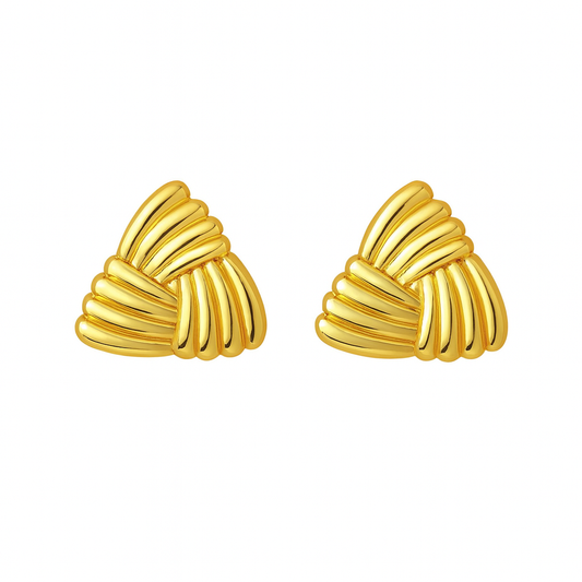 Aretes Milena Dorados – Diseño Geométrico Elegante y Sofisticado