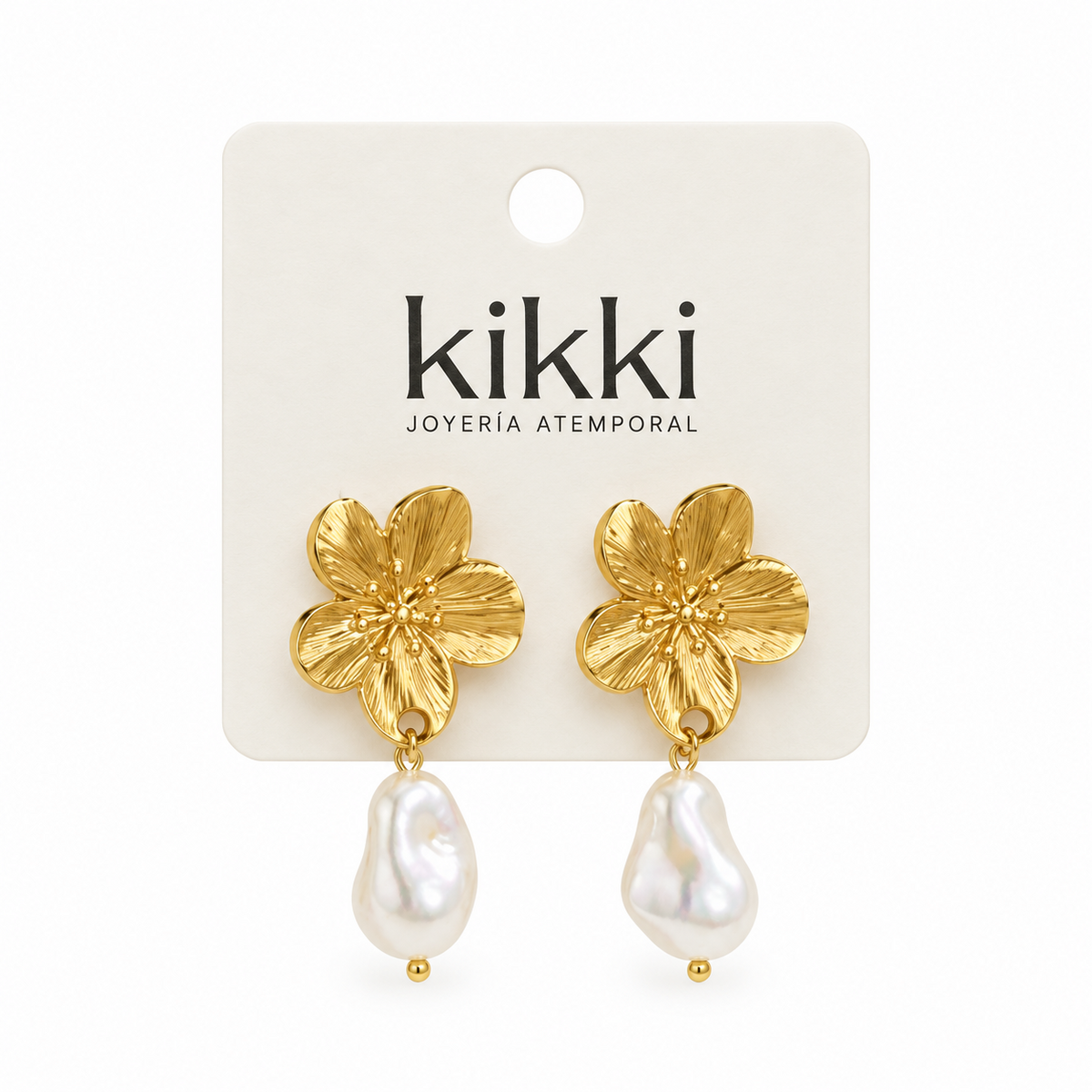 Aretes Flor de Shell de Acero Inoxidable 316L