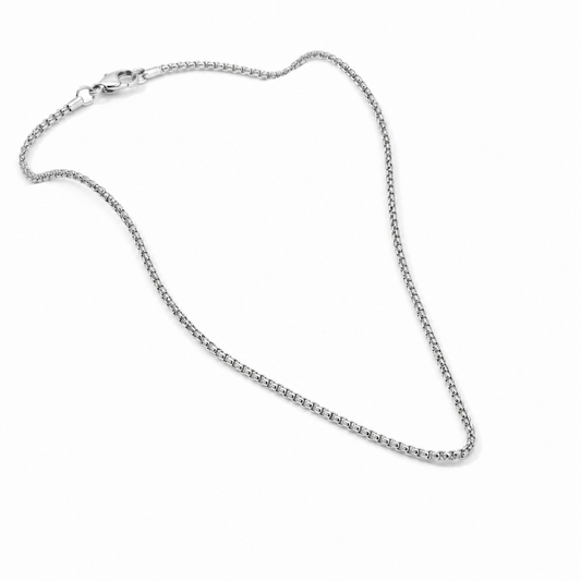 Cadena Tubular para Caballero en Acero Inoxidable 316L Plateada