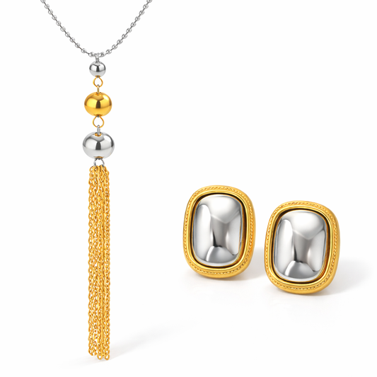 Set Bitono – Collar Largo 59cm y Aretes