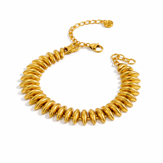 Brazalete Cata Dorado Bold de Piezas en Forma de Gota