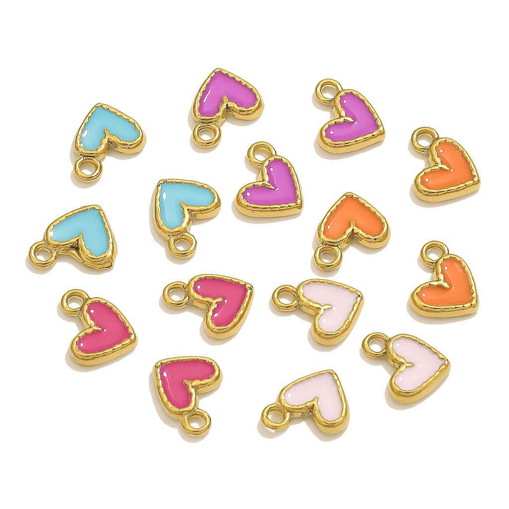 Charm de Corazones Pequeños de Colores – Ideal para Collares Personalizados