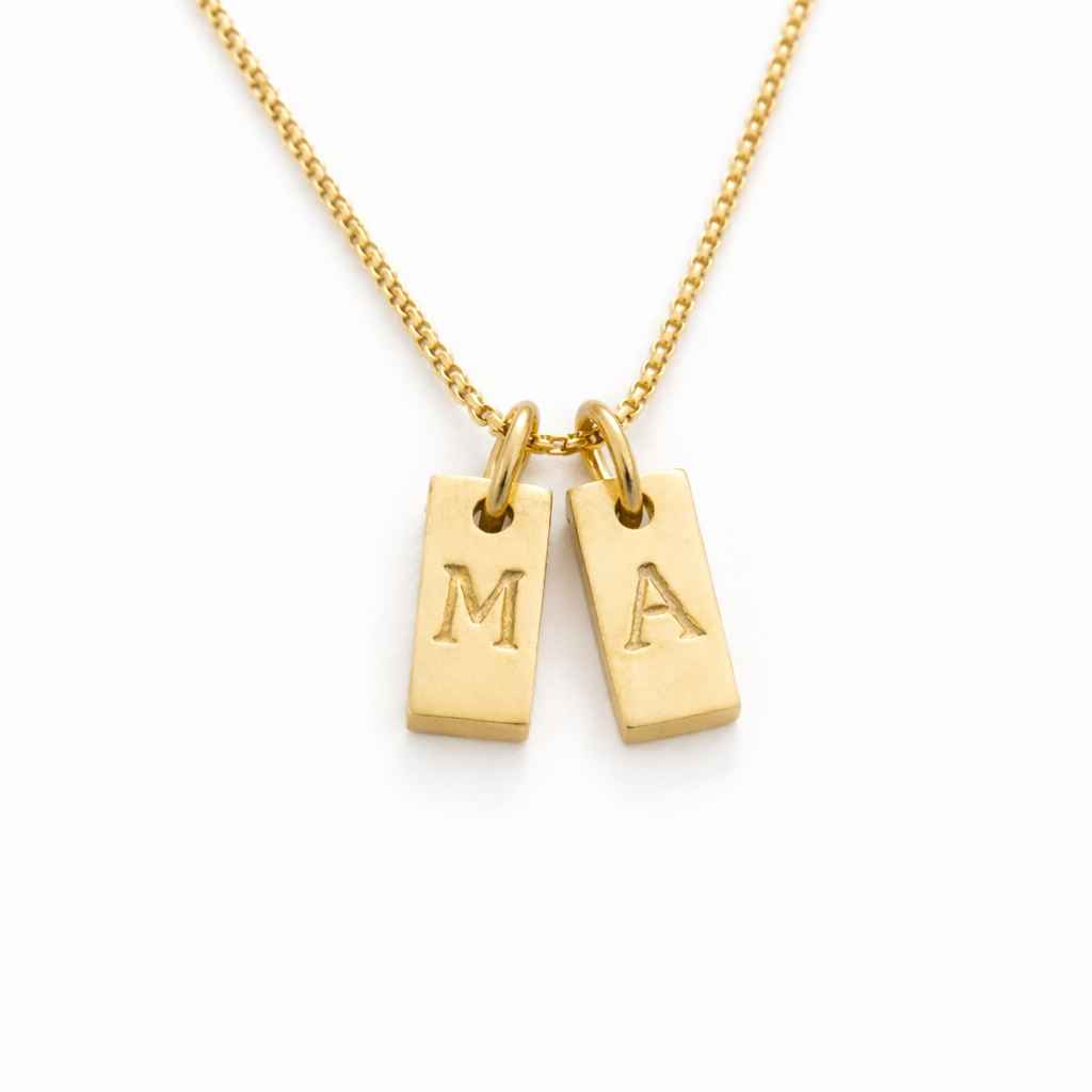 Collar Minimalista con Iniciales 40 cm + 5 cm extensión